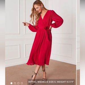 NWT Camina Tie Waist Long Sleeve Midi Dress